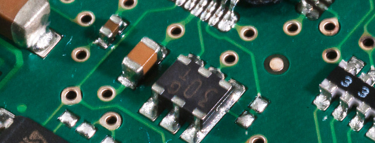 Circuit board close-up of a circuit board